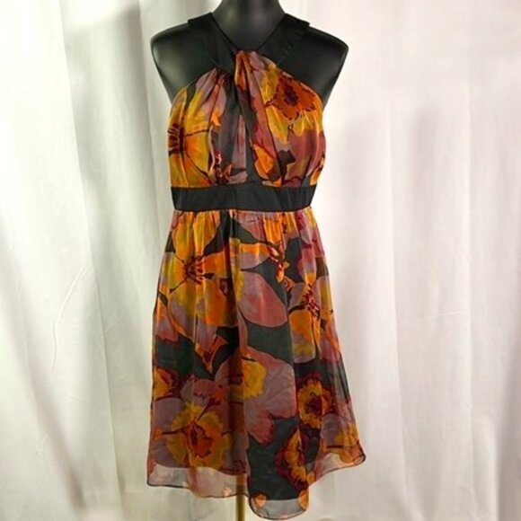 Robe Multicolore The Limited - Taille M - Sans Manches - Genou - Polyester - Occasion Très Bon État